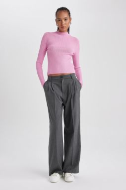 DEFACTO Wide Leg Double Pocket High Waist Darts Standard Length Trousers