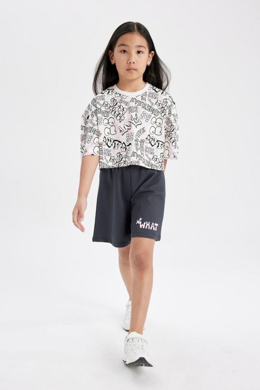 DEFACTO Girls' Printed Shorts