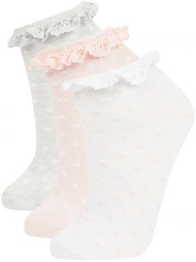 DEFACTO Girl's 3-Piece Cotton Socket Socks
