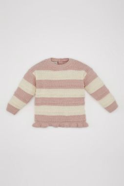 DEFACTO Baby Girl Crew Neck Striped Sweater