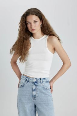 DEFACTO Fitted Crew Neck Ribbed Camisole Undershirt