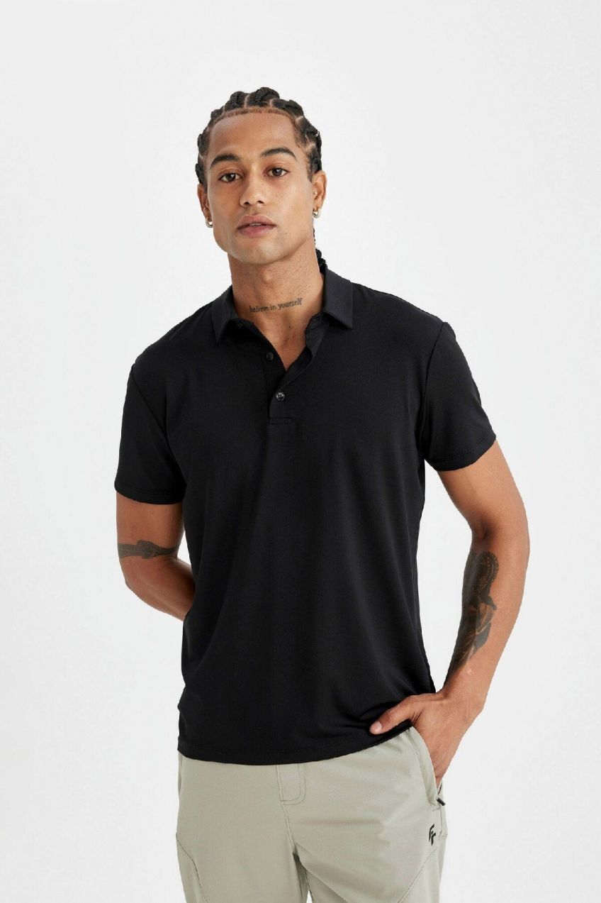 DeFactoFit Standard Fit Short Sleeve Polo Shirt