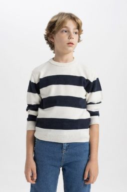DEFACTO Boy's Crew Neck Striped Sweater