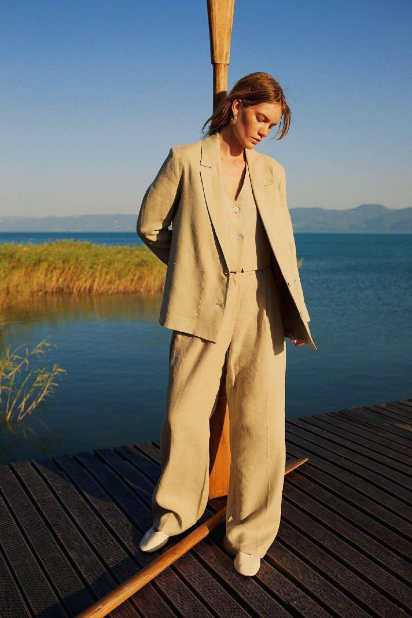 Manuka x DeFacto Straight Fit Linen Trousers
