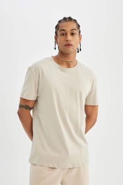 DEFACTO Fit Standard Fit Crew Neck Printed Short Sleeve 100% Cotton T-Shirt