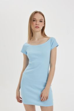 DEFACTO Cool Bodycon Strapless Ribbed Camisole Short Sleeve Mini Dress