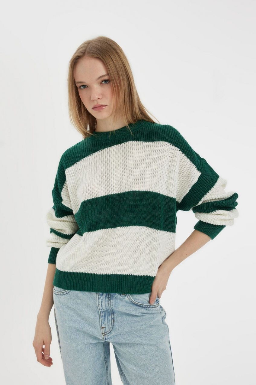 DEFACTO Cool Oversize Fit Crew Neck Knitwear Sweater