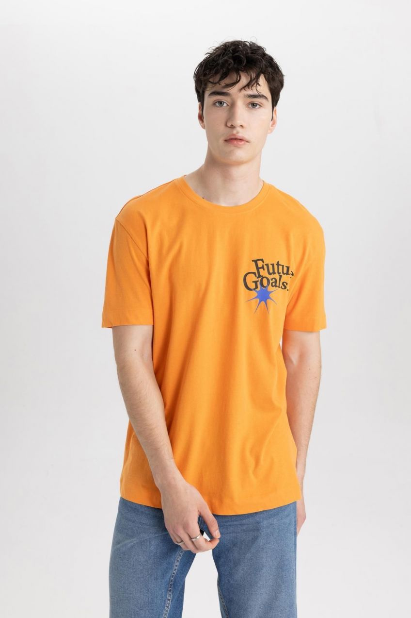 DEFACTO Regular Fit Crew Neck Printed Short Sleeve T-Shirt