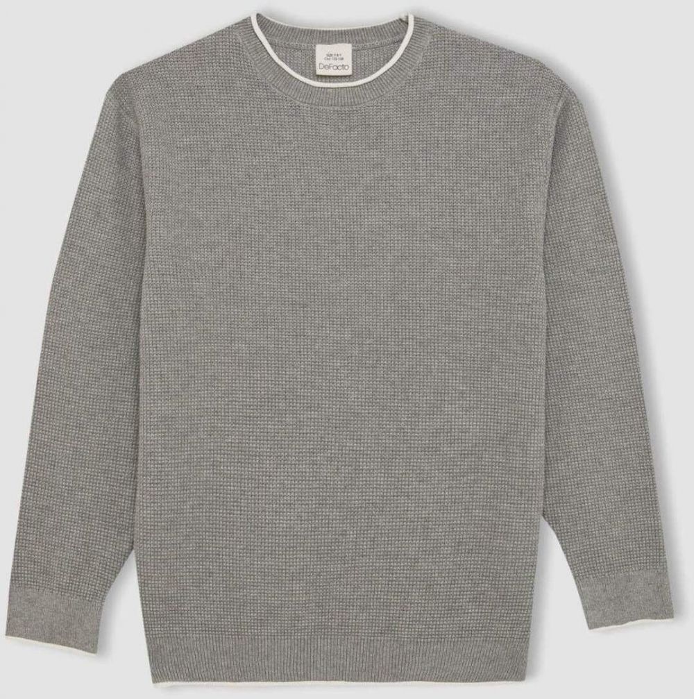 DEFACTO Boy's Regular Fit Crew Neck Cotton Sweater