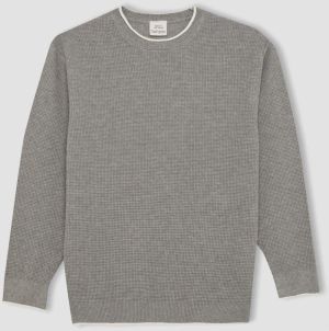 DEFACTO Boy's Regular Fit Crew Neck Cotton Sweater