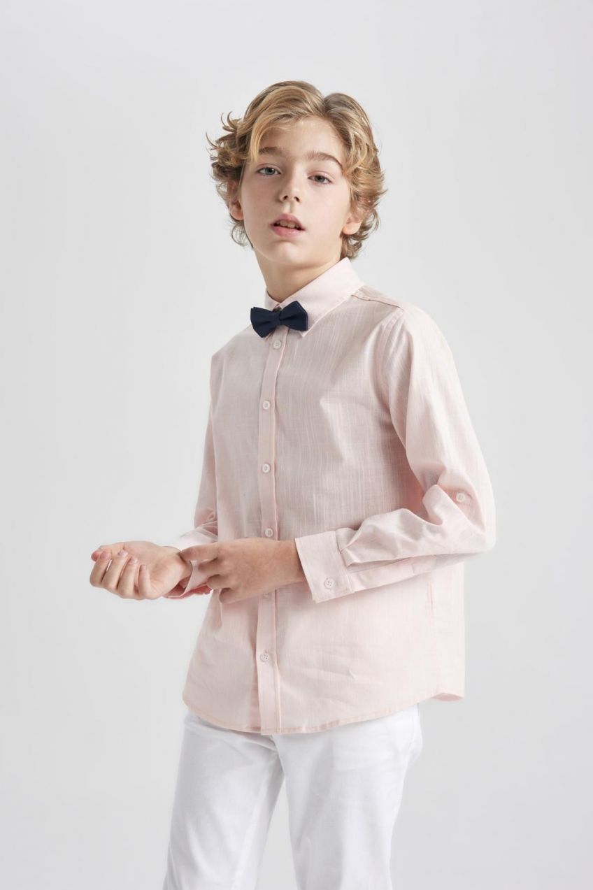 DEFACTO Boy's Polo Collar 2-Piece Long Sleeve Shirt