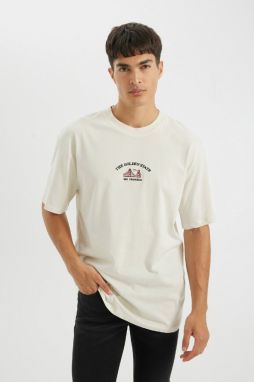 DEFACTO Relax Fit Crew Neck Printed Short Sleeve T-Shirt