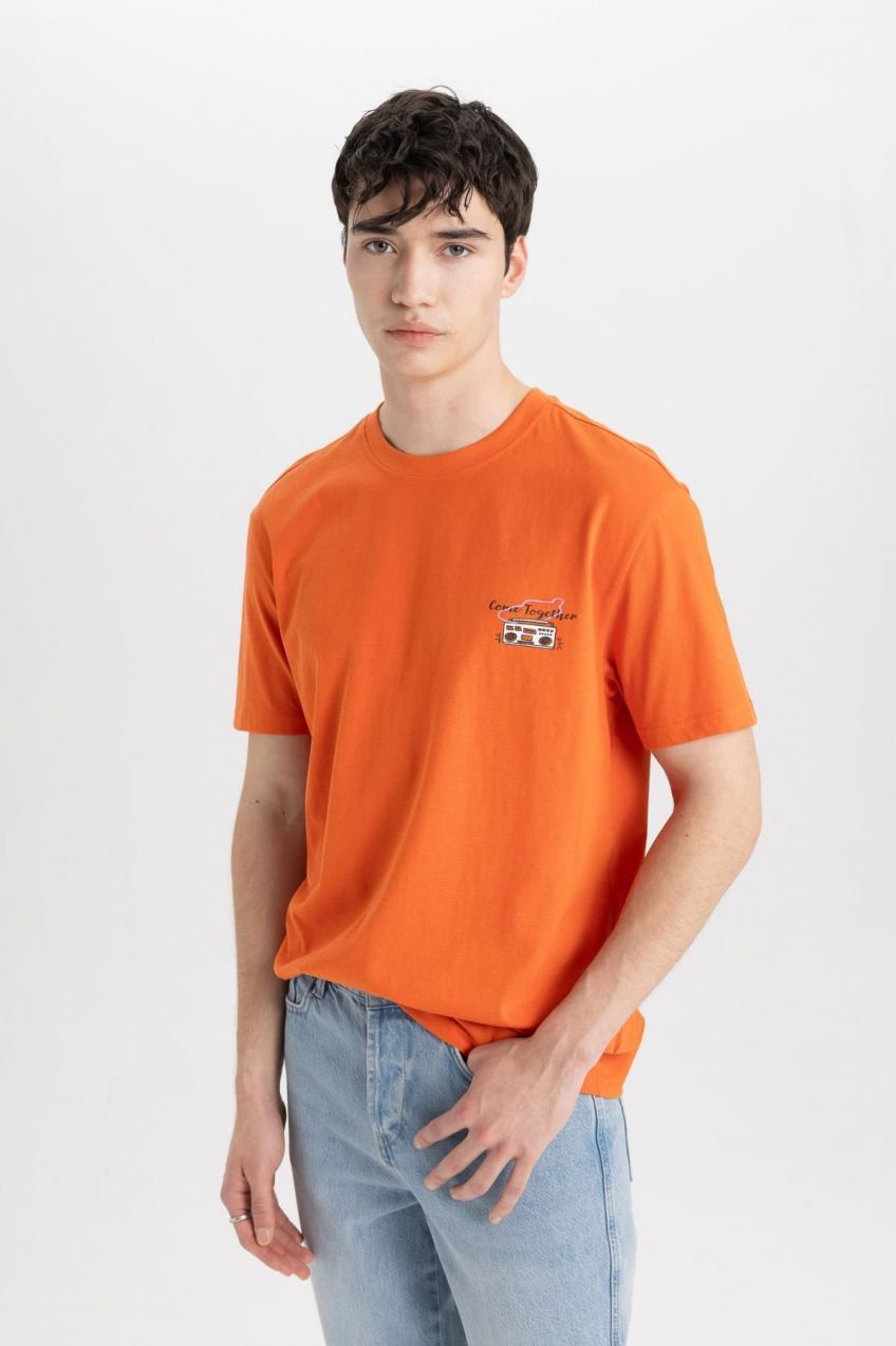 DEFACTO Regular Fit Crew Neck Printed Short Sleeve T-Shirt