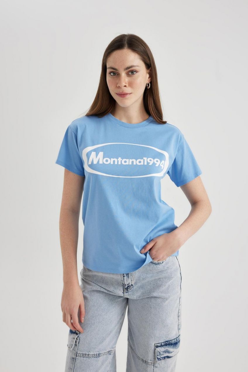 DEFACTO Regular Fit Crew Neck Printed Short Sleeve T-Shirt
