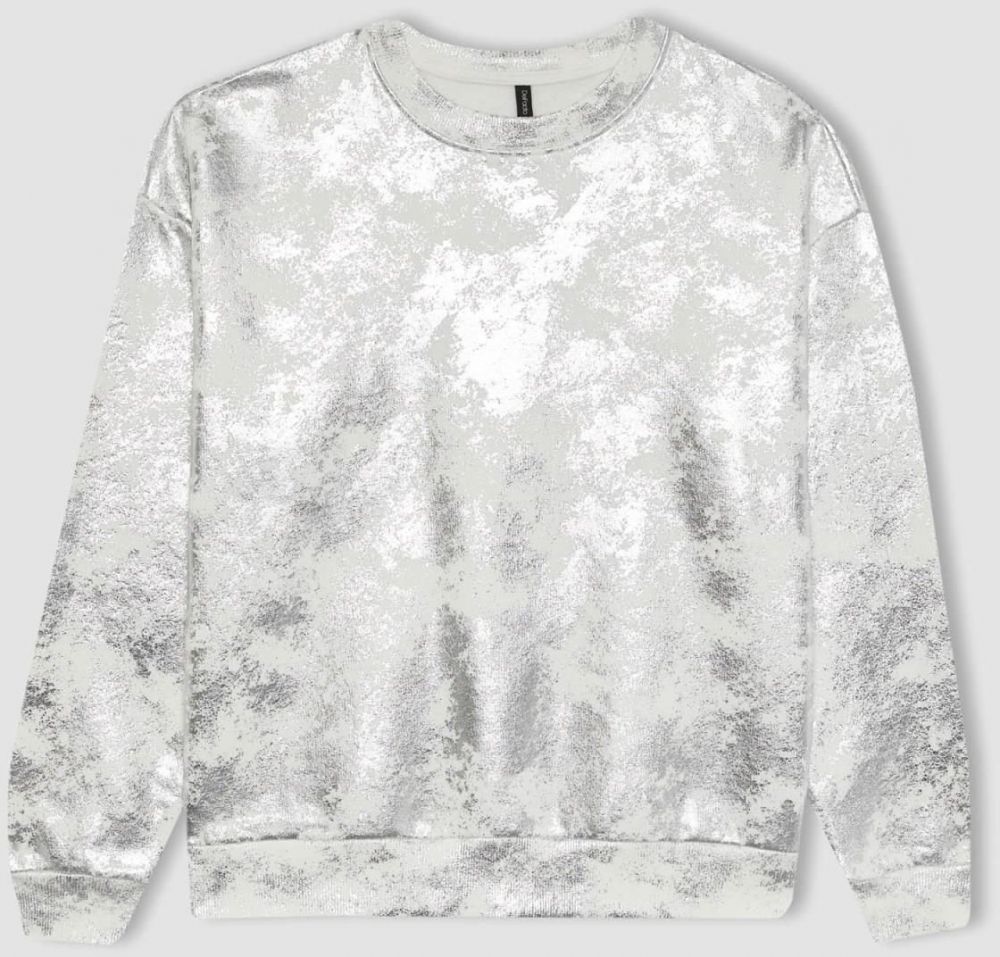 DEFACTO Batik Patterned Crew Neck Thick Sweatshirt