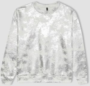 DEFACTO Batik Patterned Crew Neck Thick Sweatshirt