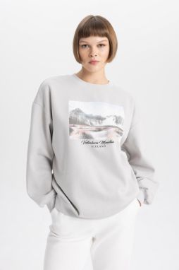 DEFACTO Oversize Fit Crew Neck Thick Sweatshirt