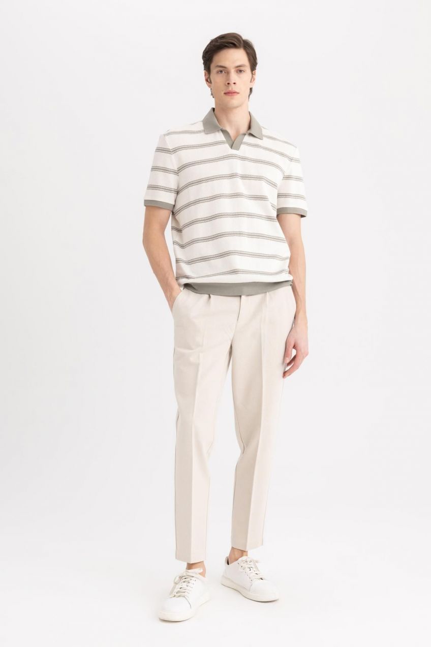 DEFACTO Regular Fit Striped Short Sleeve Polo T-Shirt
