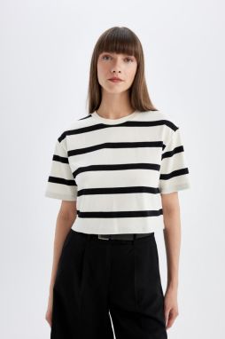 DEFACTO Boxy Fit Crew Neck Short Sleeve T-Shirt