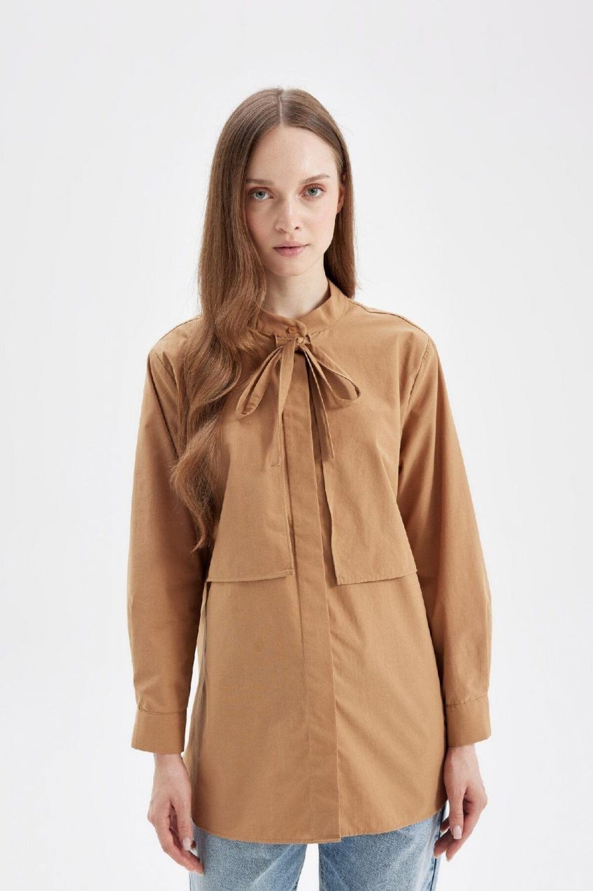 DEFACTO Relax Fit Poplin Long Sleeve Shirt Tunic