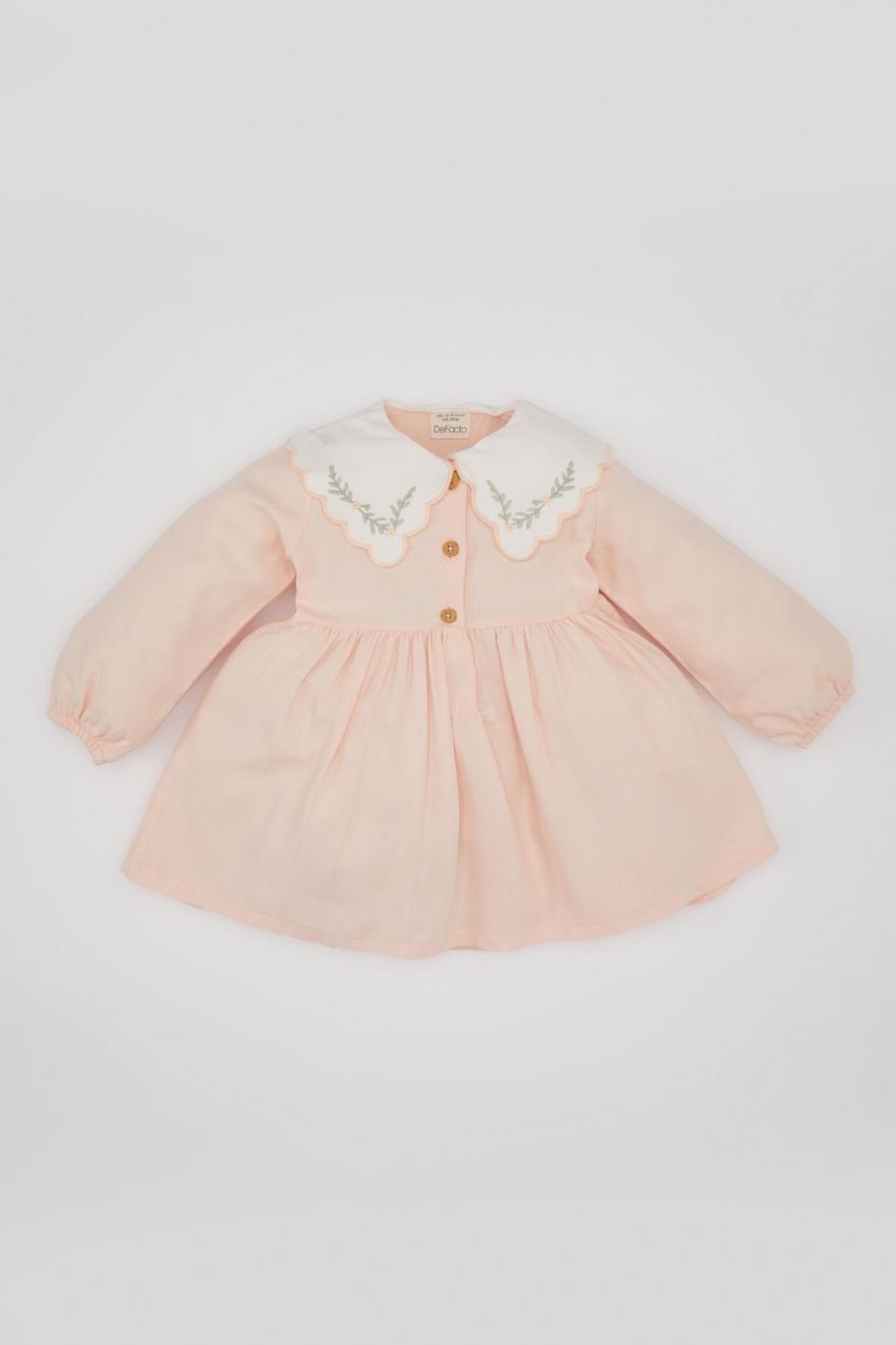 DEFACTO Baby Girl Long Sleeve Twill Dress