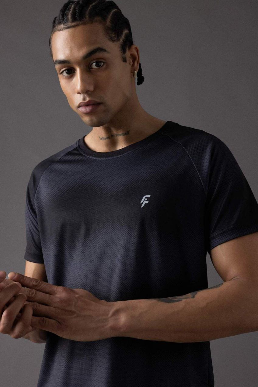 Defactofit Slim Fit Crew Neck Patterned Sportsman T-Shirt