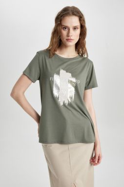 DEFACTO Relax Fit Crew Neck Printed Short Sleeve T-Shirt
