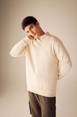 DEFACTO Comfort Fit Polo Neck Sweatshirt