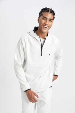 DeFactoFit Standard Fit Hooded Pique Sports Sweatshirt