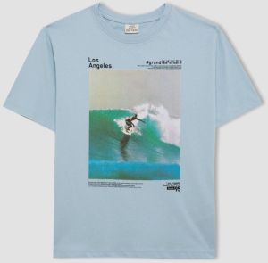 DEFACTO Boy's Crew Neck Printed Short Sleeve T-Shirt