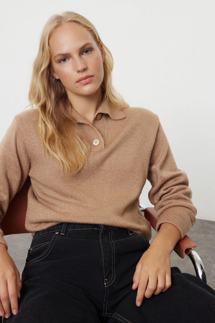 Trendyol Mink More Sustainable Polo Neck Knitwear Sweater