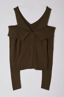 Trendyol Khaki V-Neck Knitwear Cardigan