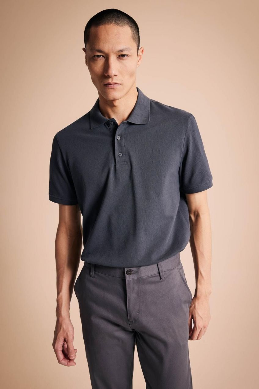 DEFACTO Regular Fit Short Sleeve 100% Cotton Polo T-shirt
