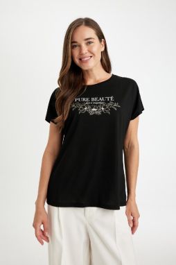 DEFACTO Regular Fit Crew Neck Printed Short Sleeve T-Shirt