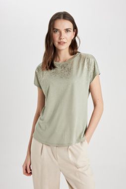 DEFACTO Crew Neck Printed Short Sleeve T-Shirt