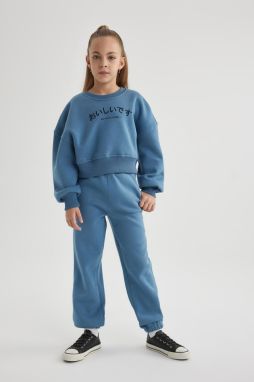 DEFACTO Girl's Thick Fabric Soft Fuzzy Sweatshirt Sweatpants 2 Piece Set