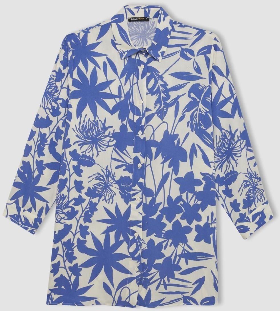 DEFACTO Loose Fit Patterned Long Sleeve Shirt