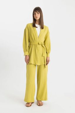 DEFACTO Wide Leg Muslin Trousers