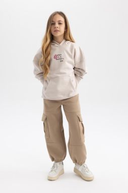 DEFACTO Girl's Cargo Fit Thick Sweatpants