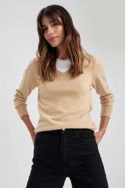 DEFACTO Regular Fit V Neck Sweater