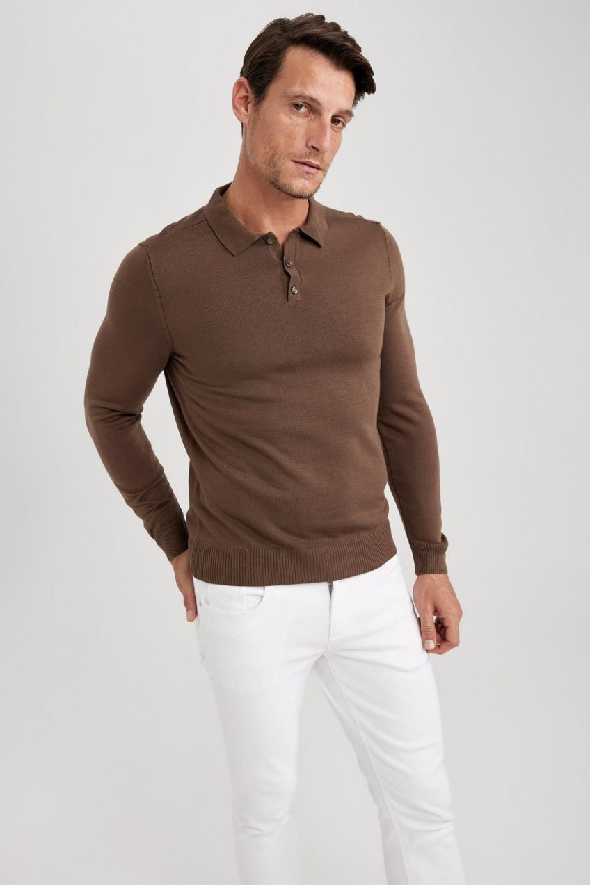DEFACTO Slim Fit Polo Neck Sweater