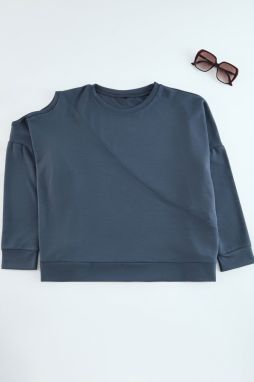 Trendyol Curve Grey Crew Neck Knitted Sweatshirt
