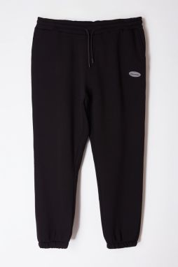 Trendyol Plus Size Black Oversize/Wide Cut Pocket Labeled Sweatpants