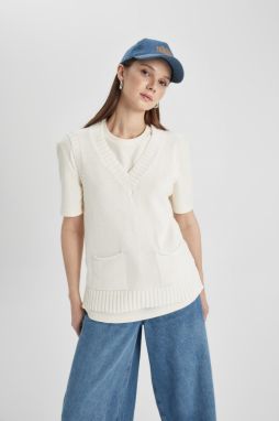 DEFACTO Regular Fit V-Neck Sweater