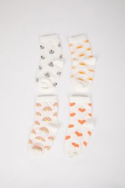 DEFACTO Baby Girl Seamless 4-Piece Cotton Long Socks