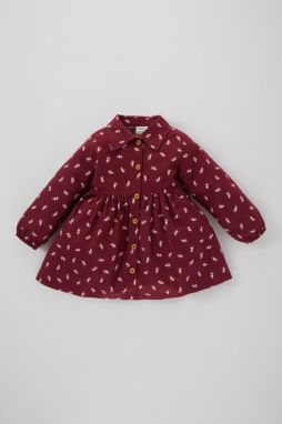 DEFACTO Baby Girl Floral Long Sleeve Flannel Dress