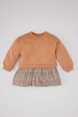 DEFACTO Baby Girl Plaid Patterned Long Sleeve Dress