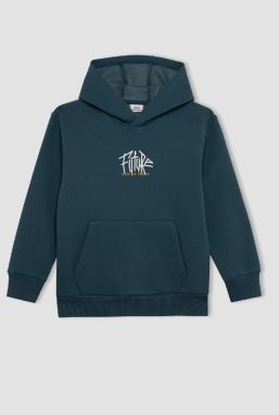 DEFACTO Boys Printed Hooded Thick School Sweatshirt