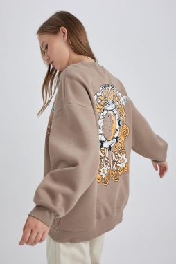 DEFACTO Coool Oversize Fit Crew Neck Back Printed Sweatshirt