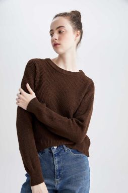 DEFACTO Regular Fit Basic Long Sleeve Thessaloniki Braided Sweatshirt H6905az22au